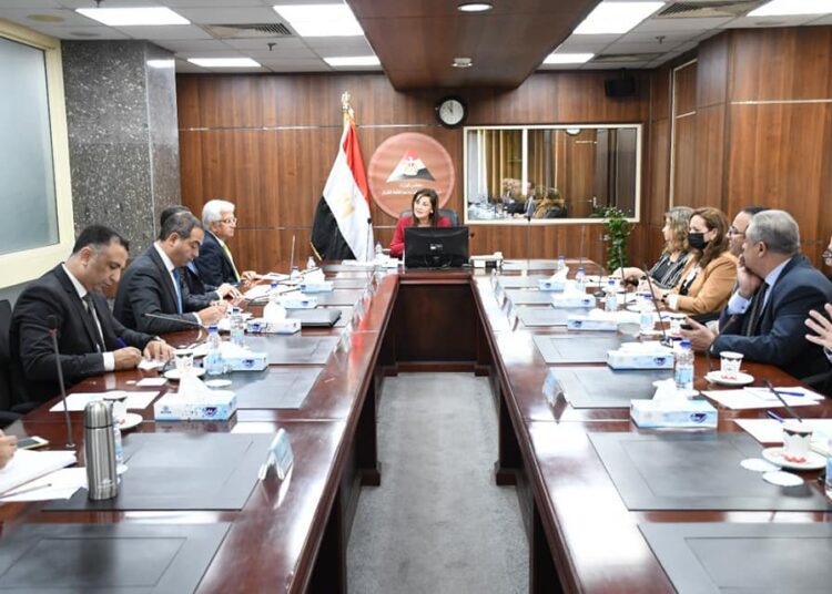 Minister of Planning and Economic Development Hala el-Saeed during her meeting with a delegation of the World Bank (WB) Groupto discuss ways of boosting joint co-operation.