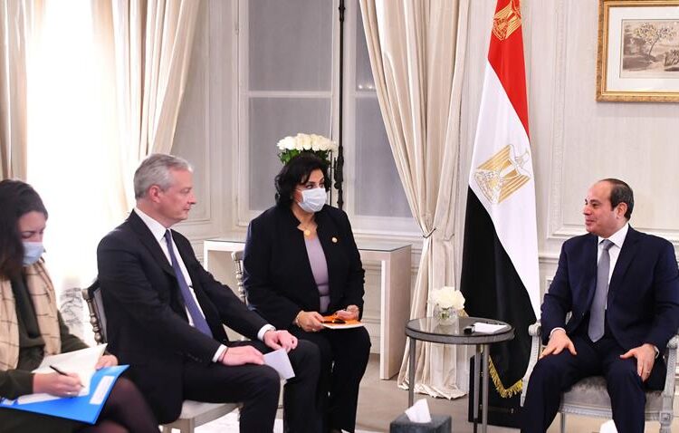 President Sisi meets with French Minister of Economy in Paris 1 - Egyptian Gazette Egyptian President Abdel Fattah El Sisi during his meeting on Friday with French Minister of Economy and Finance Bruno Le Maire. (Photo courtesy of the Egyptian presidency official website)