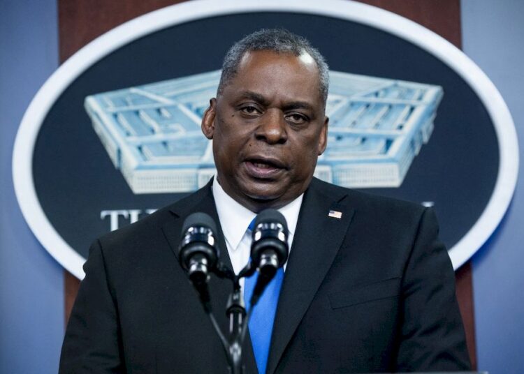 In this file photo Secretary of Defense Lloyd Austin speaks during a visit by US President Joe Biden to the Pentagon in Washington, DC, February 10, 2021.