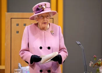 UK’s Queen Elizabeth pictured driving around her estate