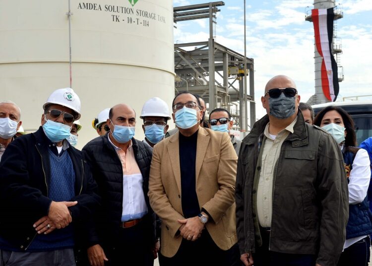 Egypt’s Prime Minister Mostafa Madbouli (C) during his visit to Aswan to inspect a number of service and development projects.