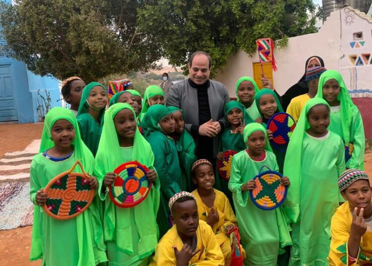 Sisi tours service development projects in Aswan's Gharb Sohail village 1 - Egyptian Gazette