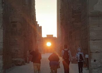 Karnak lit by solstice sun