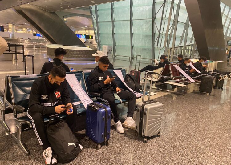 Al Ahly's football team arrived in Doha, Qatari capital, Friday night ahead of the CAF Super Cup match against Raja Casablanca, scheduled on December 22.