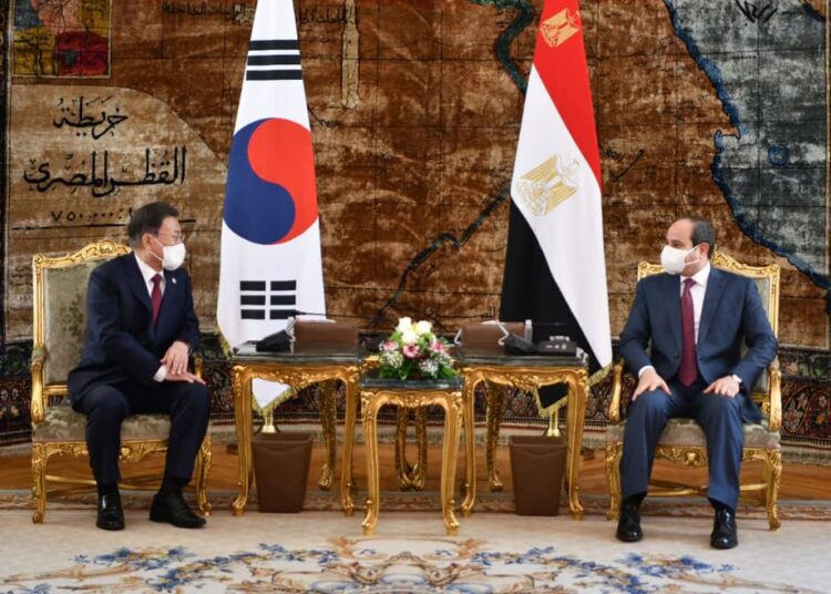 Sisi receives S. Korean president 2 - Egyptian Gazette Sisi receives S. Korean president 1 - Egyptian Gazette