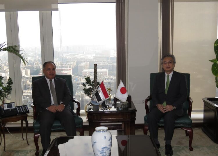 Minister of Finance Mohamed Maait  during his meeting with the new Japanese ambassador in Cairo Oka Hiroshi earlier on Monday.