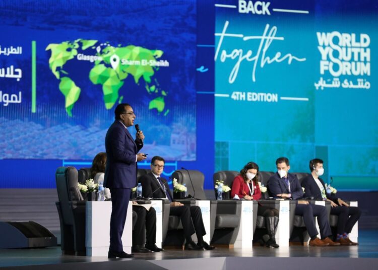 PM Moustafa Madbouli during the activities of the second day of the World Youth Forum (WYF) in its 4th edition held under the slogan of "Back Together" on Tuesday.