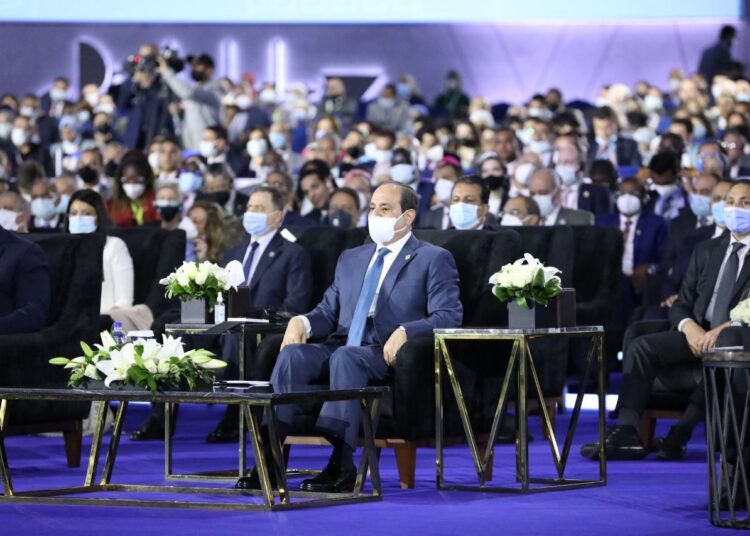 Sisi attends session on second day of WYF 1 - Egyptian Gazette President Abdel Fattah El Sis attending the activities of the second day of the World Youth Forum (WYF) in its 4th edition held under the slogan of "Back Together" on Tuesday.