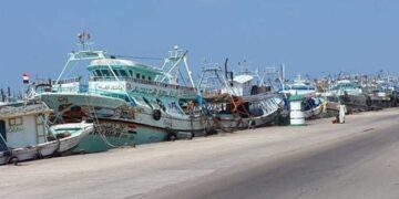 Fishing halted at Burullus port due to strong winds, high waves 1 - Egyptian Gazette Fishing halted at Burullus port due to strong winds, high waves