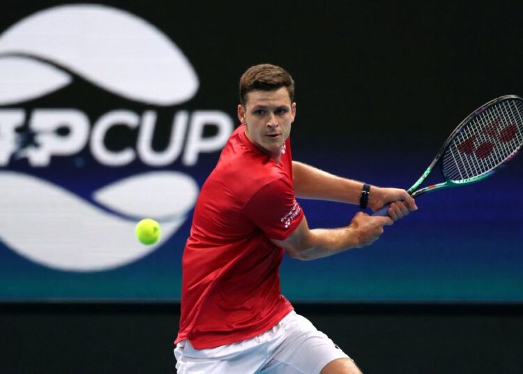 Tennis - ATP Cup - Sydney Olympic Park, Sydney, Australia - January 5, 2022 Poland's Hubert Hurkacz in action during his group stage match against Argentina's Diego Schwartzman REUTERS/Asanka Brendon Ratnayake
