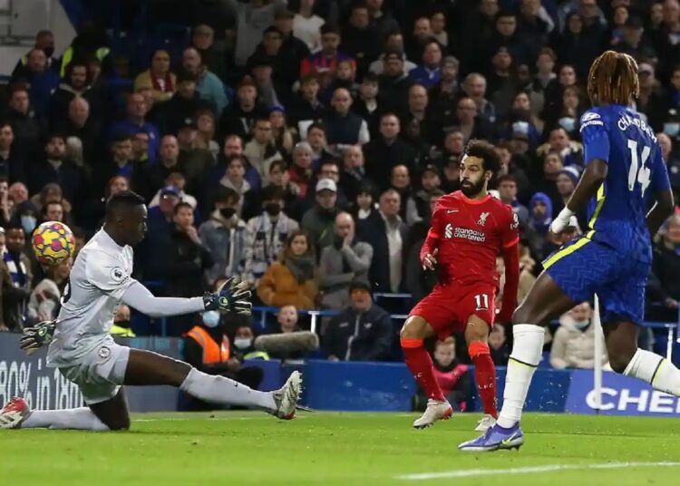 Chelsea and Liverpool share spoils in English Premier League 1 - Egyptian Gazette Mohamed Salah of Liverpool scores his side’s second goal during their Premier League match at Stamford Bridge in London.