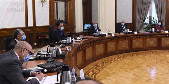 PM follows up implementation of Egyptian countryside upgrade projects 1 - Egyptian Gazette Egypt's PM Moustafa Madbouli during a meeting with Minister of Agriculture and Land Reclamation el-Sayyed el-Quseir and Board Chairman of the Egyptian Countryside Development Company Amr Abdel Wahab Thursday.