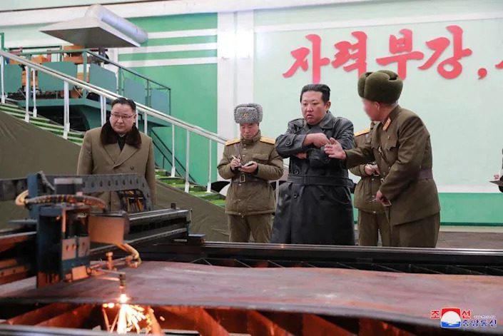 N.Korea confirms latest weapons tests as Kim visits key munitions factory 1 - Egyptian Gazette North Korea leader Kim Jong Un visiting a munitions factory producing what state media KCNA says is a "major weapon system" in North Korea.