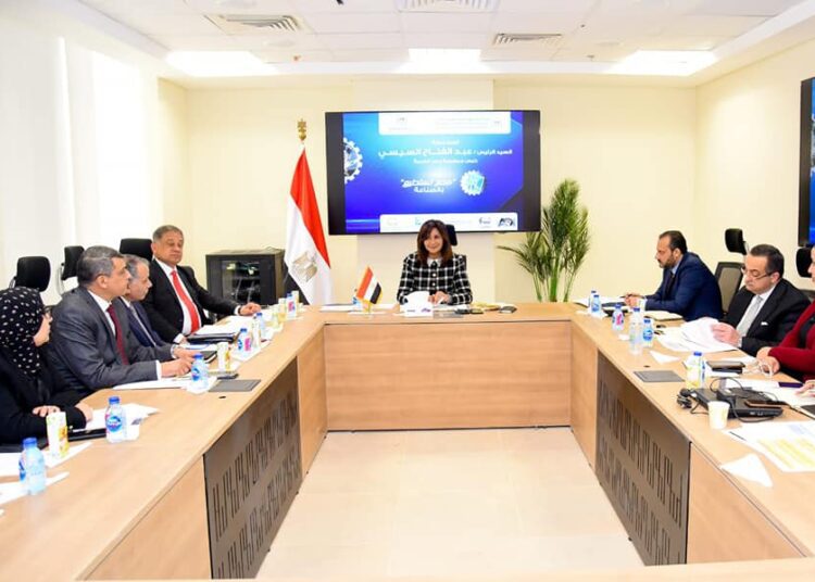 Egyptian Minister of Emigration Nabila Makram during her  meeting on Thursday.