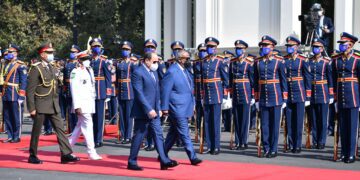 Sisi receives Djibouti president at Ettihadiya Palace