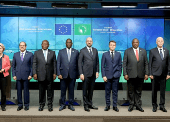 President Sisi poses for photo-op with leaders participating in EU-AU Summit