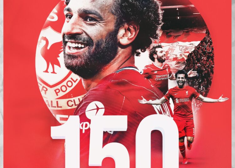 Mohamed Salah becomes only the 10th man to reach 150 goals in the club’s history and the second fastest (232 matches) after Roger Hunt (226), which made the difference.