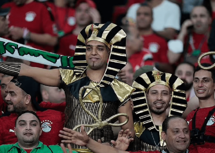 Egypt supporters during the African Cup of Nations semi-final match between Cameroon and Egypt at the Olembe stadium in Yaounde, on Feb. 3, 2022.