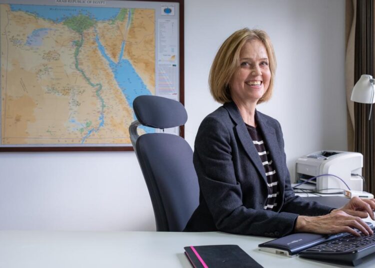 Norway places great emphasis in Egypt’s regional role 1 - Egyptian Gazette Norwegian Ambassador in Cairo Hilde Klemetsdal posing for a photo during her interview with the Egyptian Mail.