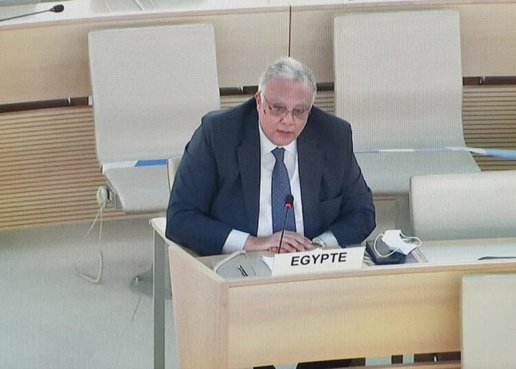 Egypt's permanent envoy to the UN Ahmed Ihab Gamal Eddin.