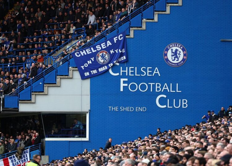 General view of the stand during the Chelsea v Newcastle United match on March 13, 2022.