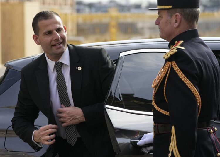 Malta's Prime minister Robert Abela arrives at the Chateau de Versailles to attend the second day of the EU summit, Friday, March 11, 2022 in Versailles, west of Paris. Abela on Sunday, March 27, 2022 was claiming victory in his nation’s parliamentary election hours before official results were expected. If win is confirmed, that would mean the Labour Party will start its third consecutive term in office, beating out its traditional rival, the Nationalist Party. The election was held Saturday in the Mediterranean island nation of around 400,000 people that is a member of the European Union.