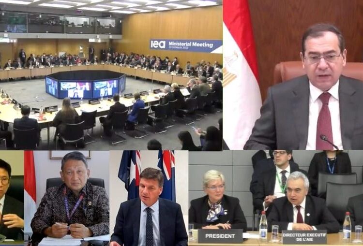 Egyptian Petroleum Minister Tareq el Mulla during his participation in a ministerial discussion session.