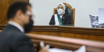 Woman sits on key court in Egypt first