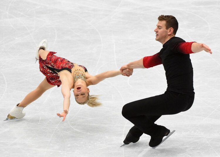 Knierim, Frazier give US first pairs world title since 1979 1 - Egyptian Gazette Alexa Knierim and Brandon Frazier, of the United States perform in the pairs short programme at the Figure Skating World Championships in Montpellier, south of France.