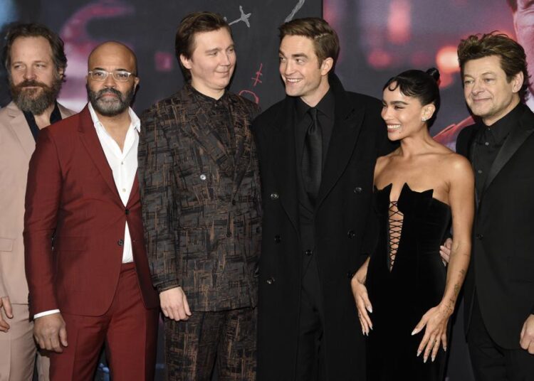‘The Batman’ and a BTS concert broadcast power box office 1 - Egyptian Gazette Peter Sarsgaard, from left, Jeffrey Wright, Paul Dano, Robert Pattinson, Zoe Kravitz, Andy Serkis attend the world premiere of "The Batman" at Lincoln Center Josie Robertson Plaza on Tuesday, March 1, 2022, in New York.