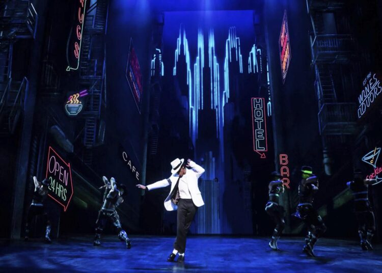 FILE - This image released by O&M shows Myles Frost as Michael Jackson in the musical "MJ."