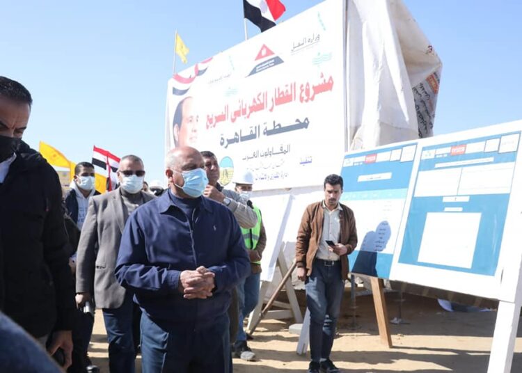 Egypt's transport minister inspects works at 1st line of high-speed train project 1 - Egyptian Gazette Egyptian Minister of Transport Kamel el Wazir has directed the officials concerned to continue coordination with all state bodies, as well as with governorates by which the high-speed train is set to pass.