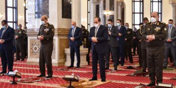 President Sisi performs Friday prayers at Mosheer Tantawy Mosque