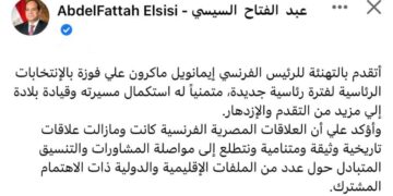 Sisi congratulates Macron on re-election