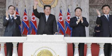 North Korea’s Kim attends parade honouring grandfather