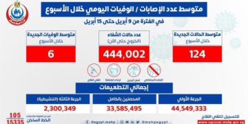 Egypt reports average of daily coronavirus cases at 124