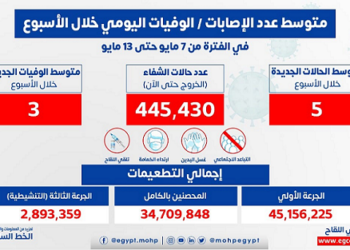 Egypt reports average of daily coronavirus cases at 5