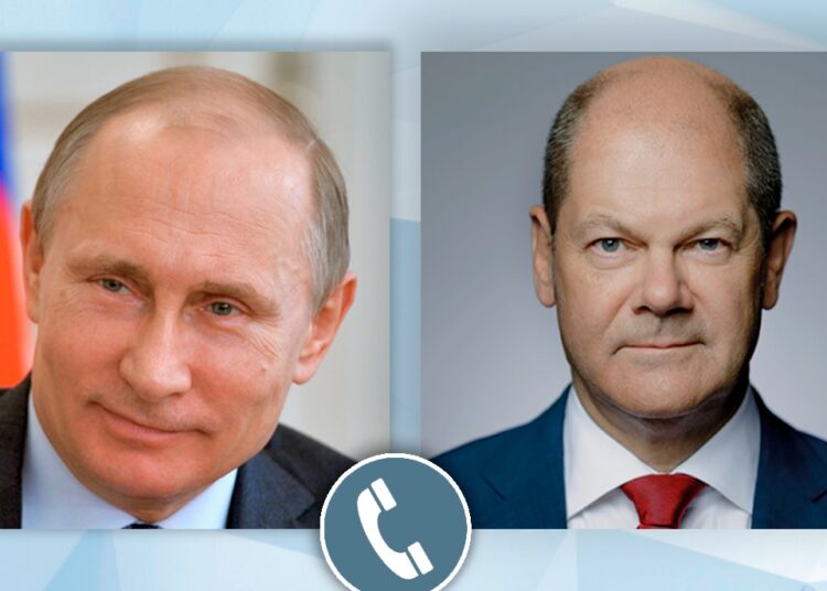 Putin, Scholz discuss situation in Ukraine, progress of Moscow-Kiev talks 1 - Egyptian Gazette Russian President Vladimir Putin on Friday in a telephone conversation with German Chancellor Olaf Scholz once again discussed the situation in Ukraine,