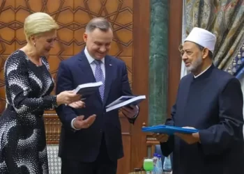 Al-Azhar imam receives Polish president, his spouse at Al-Azhar headquarters