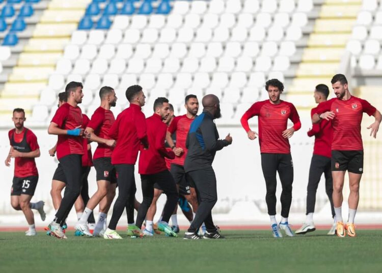 Al-Ahly seeks historic 3rd straight African title 1 - Egyptian Gazette Al-Ahly players during a training session in readiness for their match against Wydad Casablanca in Monday’s CAF Champions League final at the Mohamed V Stadium.