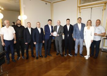 FIFA President Gianni Infantino receives President of Lithuanian Football Federation