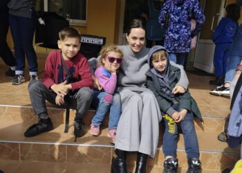 Angelina Jolie makes surprise Ukraine visit, meets children