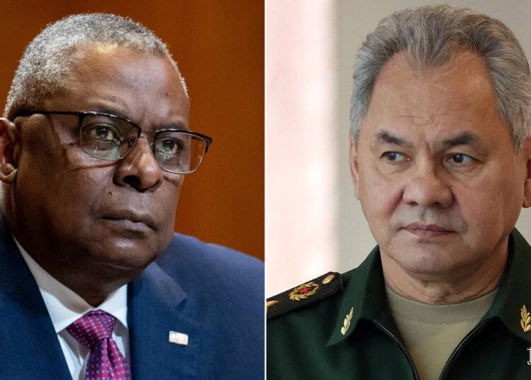 US Secretary of Defense Lloyd Austin and Russian Minister of Defense Sergey Shoygu.