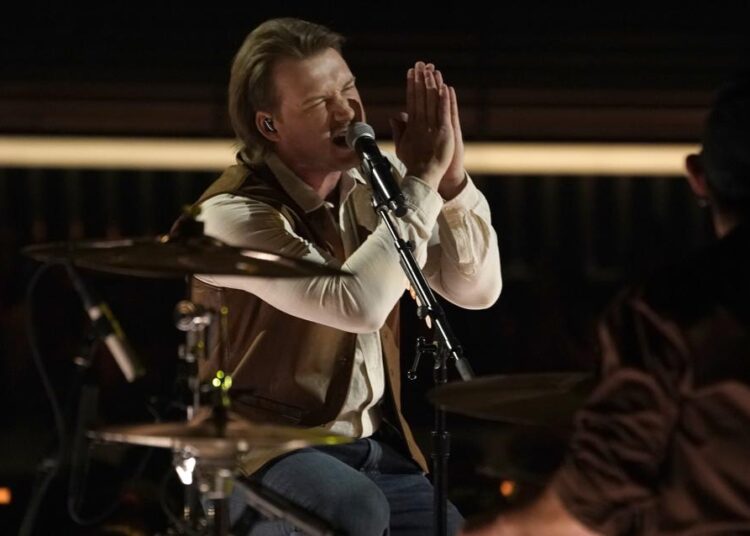 Morgan Wallen performing at the Billboard Music Awards on Sunday, May 15, 2022, at the MGM Grand Garden Arena in Las Vegas.