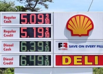US gasoline average price tops $5 per gallon in historic first