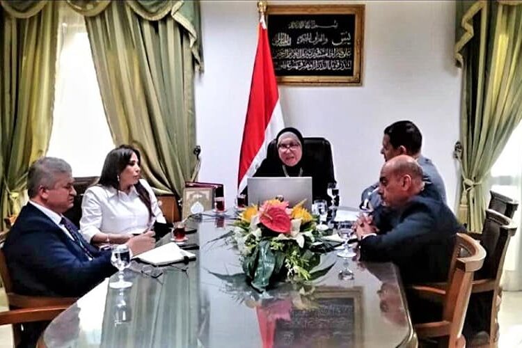 Jordanian Minister of Industry, Trade and Supply Youssef Shamali along with his Egyptian and UAE counterparts, Nevine Gamea and Sultan al-Jaber, respectively, discussed, via video conference, means to activate integrated industry among the three countries.