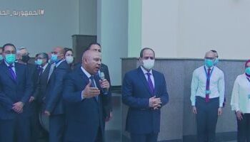 President Sisi inaugurates Adly Mansour station, electric train