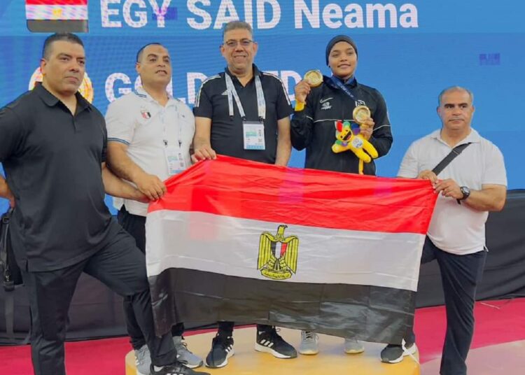 Egyptian Sprinter Bassant grabs 2 golds at Oran 2022 1 - Egyptian Gazette Neama Said (2ndR) clinched the snatch and clean gold medals in the 71kg weightlifting competitions.
