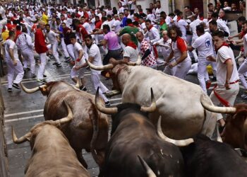 Bulls run in Spain’s Pamplona for 1st time since 2019