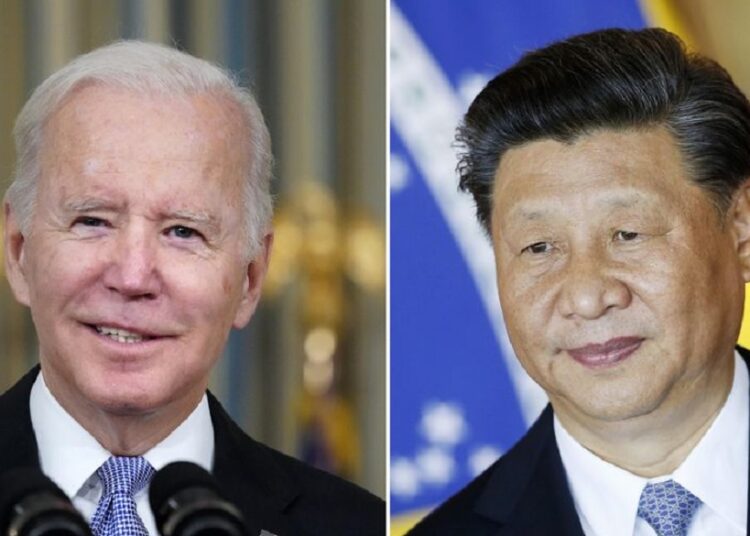 A combination image shows US President Joe Biden in Washington, Nov. 6, 2021, and China's President Xi Jinping in Brasília, Brazil, Nov. 13, 2019.
